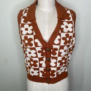 Say What Floral Sweater Vest L